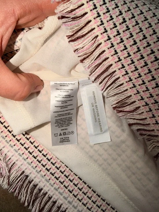 LOFT Pink Tweed Sleeveless Mini Dress - Size 6 - Picture 5 of 9